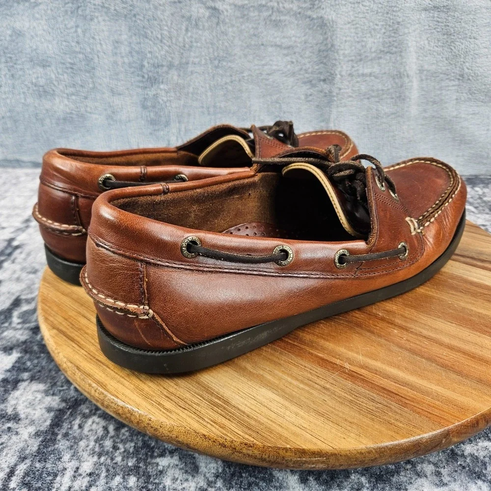 L.L.Bean Boat Shoes Mens Size 10.5 D Brown Casco Bay Moc Slip On Loafer 233933